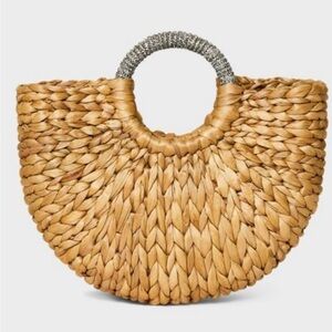 Small Embellished Handheld Tote Handbag - A New Day™ Beige